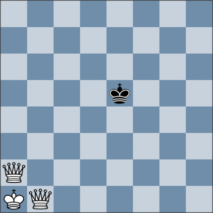 Урок №145. Король против двух ферзей (мат в центре доски)